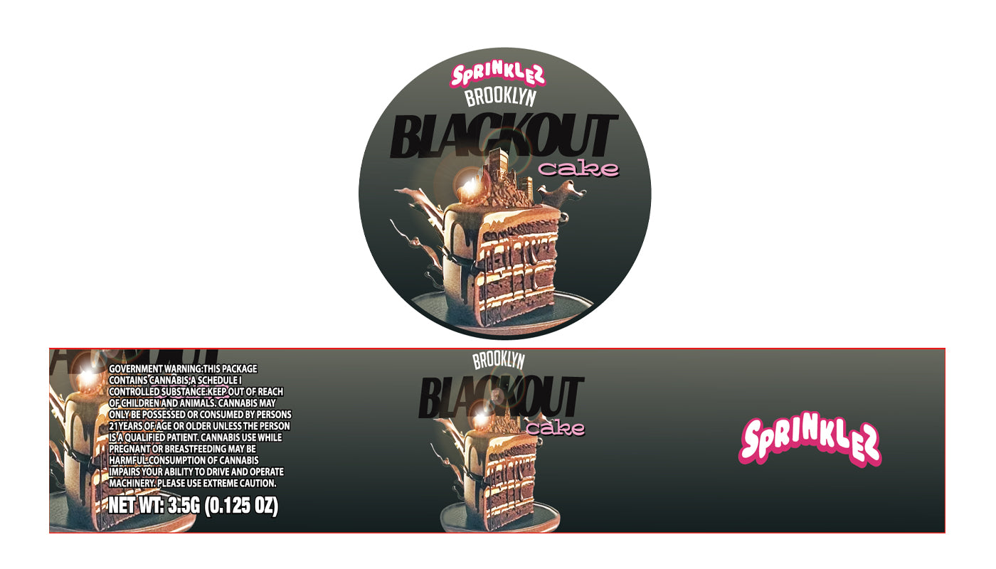 Brooklyn Blackout Cake 3.5g Glass Jar Holographic Labeling/Stickers Only