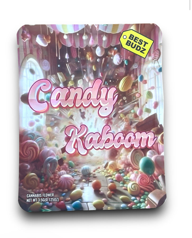 Best Budz Candy Kaboom Mylar Bags with Boxes 3.5g Box Packaging Holographic