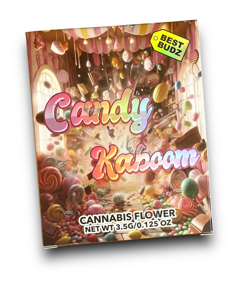 Best Budz Candy Kaboom Mylar Bags with Boxes 3.5g Box Packaging Holographic