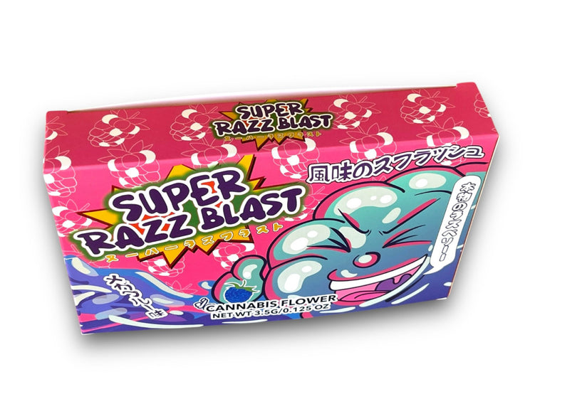 Super Razz Blast Mylar Bags with Boxes 3.5g Box Packaging Holographic