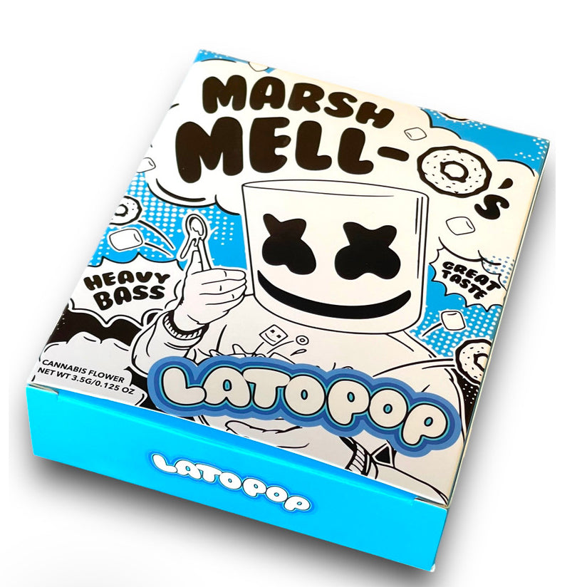 Lato Pop Marshmallow Mylar Bags with Boxes 3.5g Box Packaging Holographic