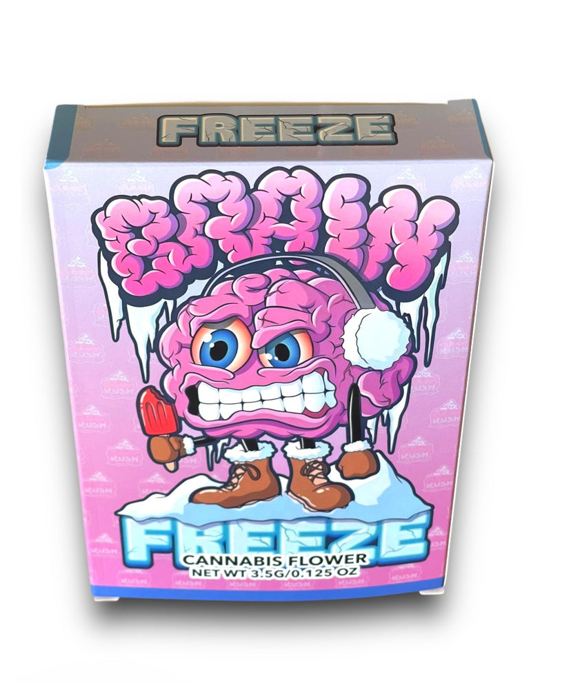 Brain Freeze Mylar Bags with Boxes 3.5g Box Packaging Holographic