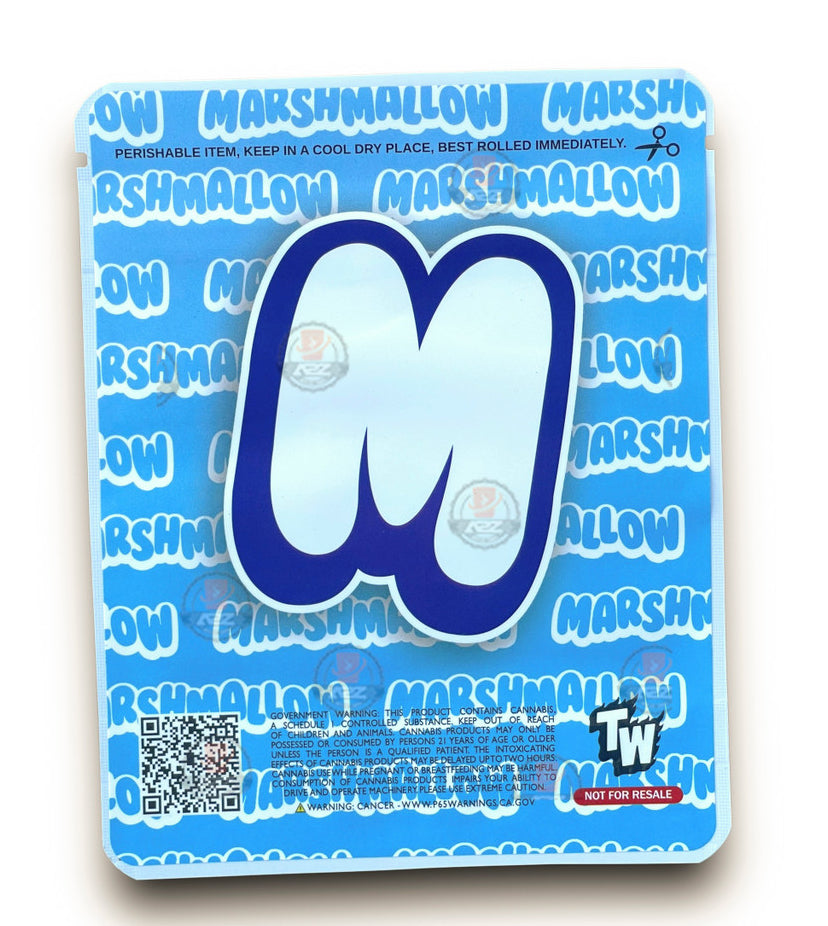 Sprinklez White Mystery Marshmallow 3.5G Mylar Bags -With stickers and label