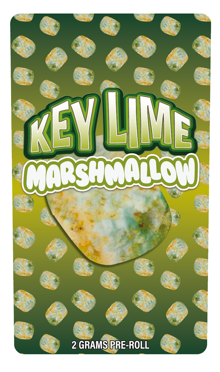 KeyLime MarshMellow 2 Gram Pre-Roll Holographic Labeling/Stickers Only 