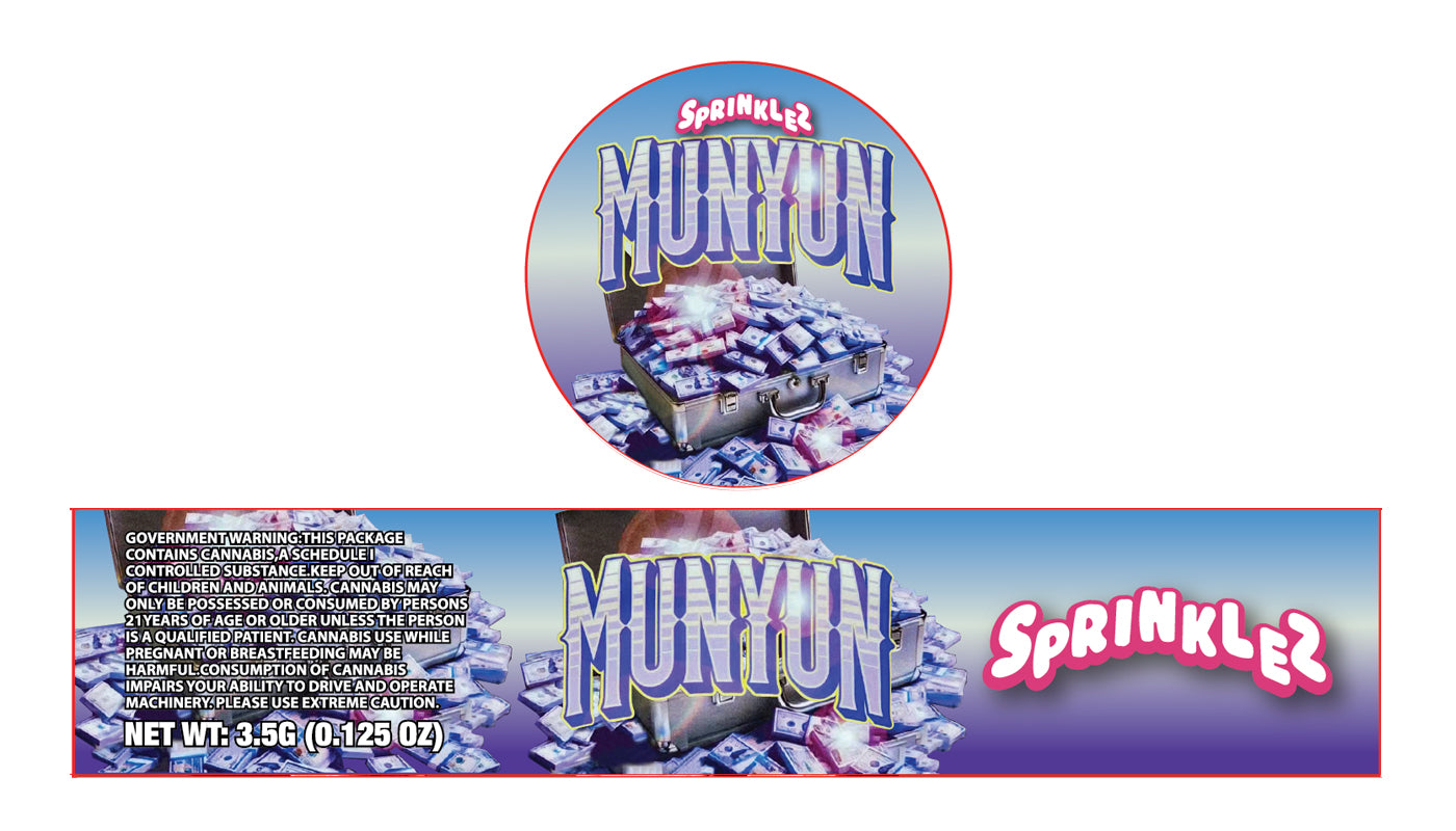 Munyum 3.5g Glass Jar Holographic Labeling/Stickers Only 