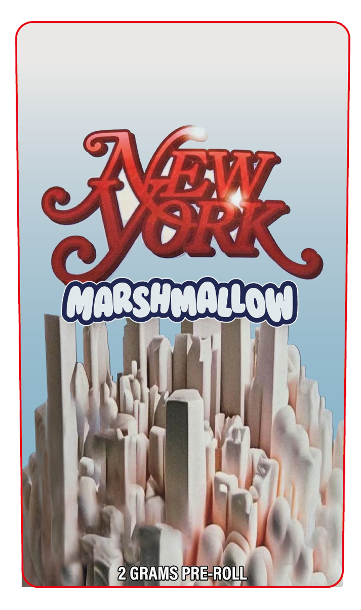 New York MarshMellow 2 Gram Pre-Roll Holographic Labeling/Stickers Only