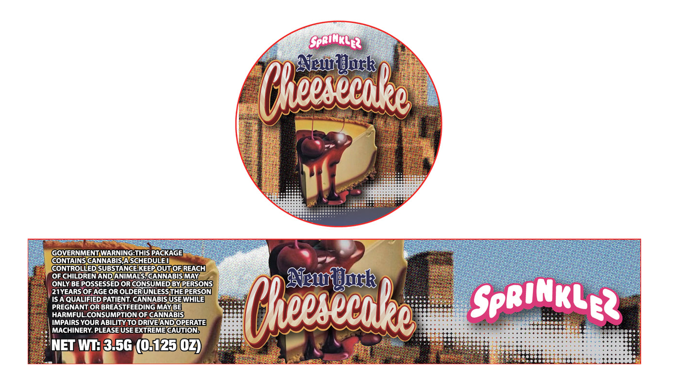 New York Cheesecake 3.5g Glass Jar Holographic Labeling/Stickers Only