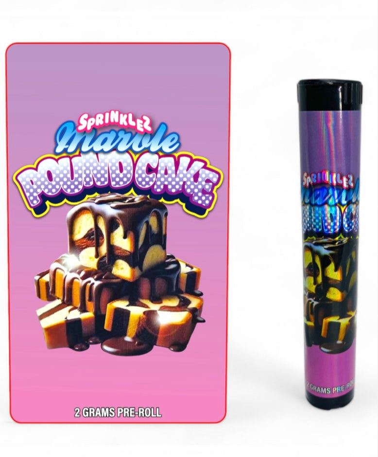 Sprinklez Marble poundCake Tubes with Holographic labels