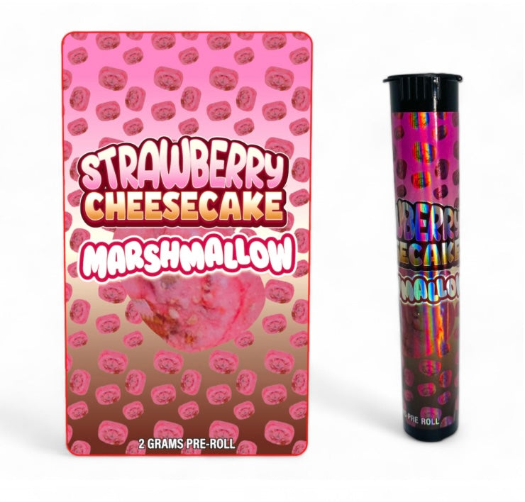 Strawberry Cheesecake MarshMallow Tubes with Holographic Labels